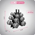thumbnail image 3 of HolaHatha 5, 10 and 15 lb Cast Iron Dumbbell Free Hand Weight Set with Rack, 3 of 8