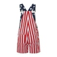 thumbnail image 4 of Women Men American Flag Overalls Adjustable Strap Denim Bib Shorts 4th of July Jean Romper Summer Jumpsuit with Pocket, 4 of 6