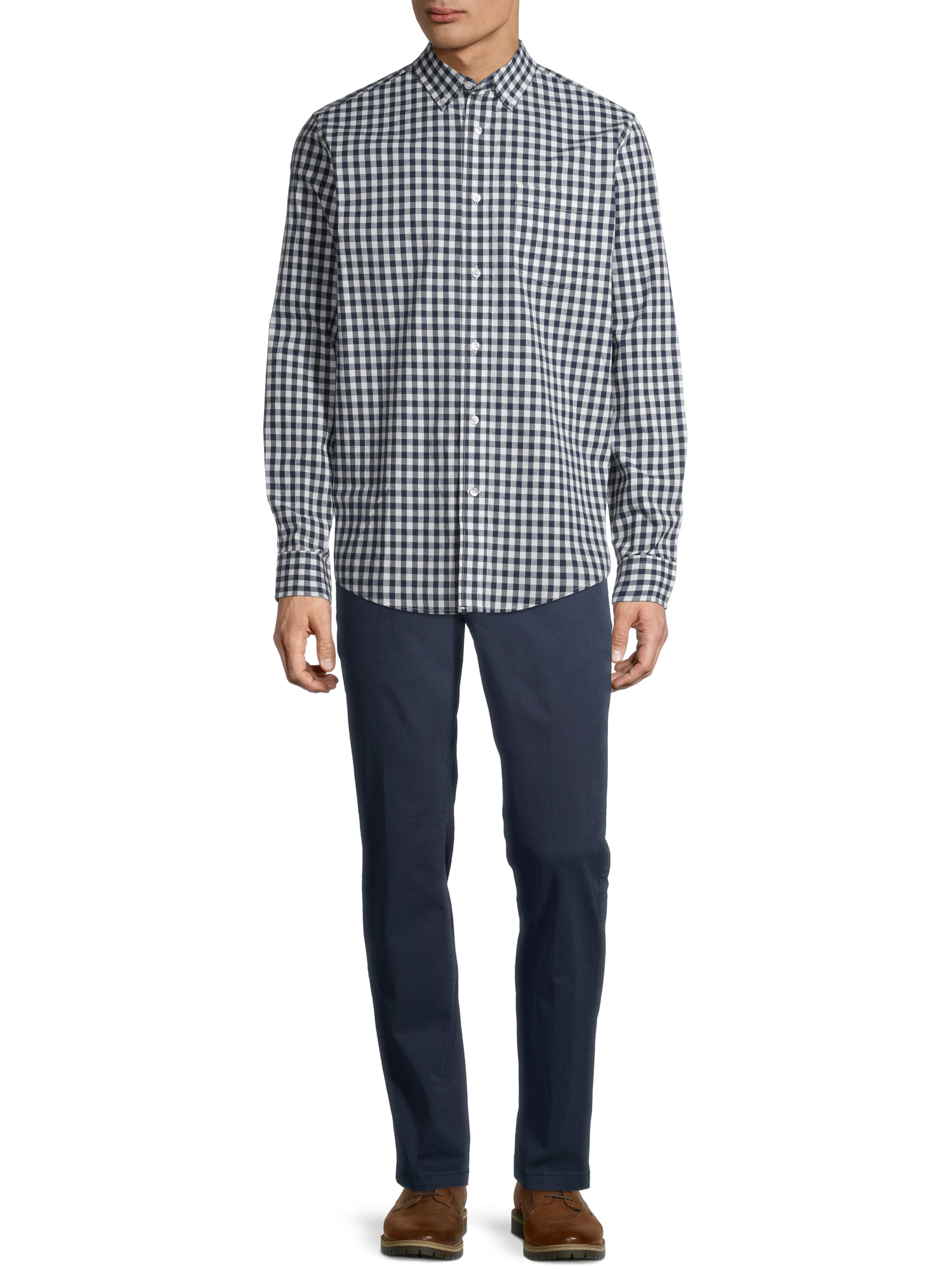 George Men's and Big Men's Long Sleeve Stretch Poplin Shirt, Sizes up to 5XLT