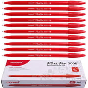 Monami Plus 3000 Office Sign Pen Felt Tip Water Based Ink Color Pen Complete Red Dozen Box by Monami