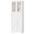 thumbnail image 6 of Homfa 67" Farmhouse Kitchen Pantry Storage Cabinet with Glass Doors, Freestanding Cupboard Storage Cabinet for Small Space, White, 6 of 7