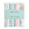 thumbnail image 6 of aden + anais Essentials, Cotton Muslin Swaddle Blanket, Tropicalia, Girls, Infants, 4-Pack, 6 of 6