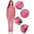 thumbnail image 6 of LELINTA Womens Velour Tracksuit Sets Outfit Hoodie and Pants Winter Warm Sweatsuit Yoga Running Sport Activewear M-3XL, 6 of 6
