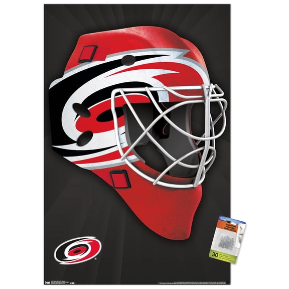 NHL Carolina Hurricanes - Mask 16 Wall Poster with Push Pins, 22.375" x 34"