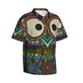 thumbnail image 2 of Kll Men'S Hawaiian Shirt Short Sleeve Button Down Beach Shirts-Boho Owl, 2 of 8
