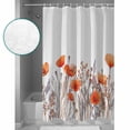 thumbnail image 4 of Minimalism Floral Shower Curtain, 60" x 72", Red Plant Watercolor White Background Waterproof Bathroom Curtain Washable Shower Curtain Set with 12 Hooks, 4 of 6