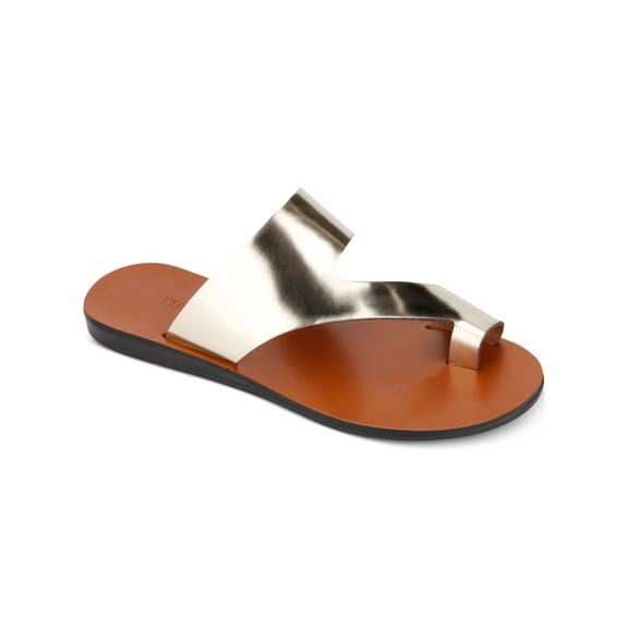 KENNETH COLE Womens Silver Toe Ring Palm Round Toe Slip On Slide Sandals Shoes 6 M