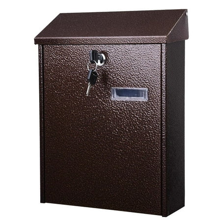 Mailbox Labels Outdoor Yescom Wall Mount Steel Mail Box Lockable Letterbox w/ Retrieval Door & 2 Keys Home Office Post Security Outdoor ()