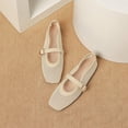 thumbnail image 2 of Mesh Mary Jane Ballet Flats Square Toe Adjustable Buckle Hollow Slip On Light Summer Casual Shoes Beach Sightseeing, 2 of 5