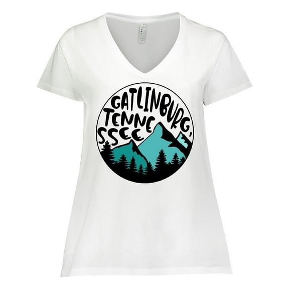 Inktastic Gatlinburg, Tennessee- Mountains Women's Plus Size V-Neck T-Shirt