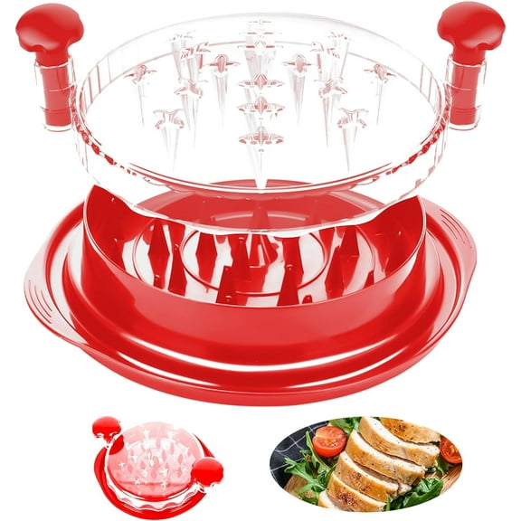 Chicken Shredder Pro, Chicken Shredder Tool Twist for Effortlessly Shredding Chicken and Vegetables, 10.8" Visible Meat Shredder with Transparent Lid, Ergonomic Handle, Non-Slip Base, BPA Free