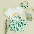 thumbnail image 2 of Bagilaanoe 2pcs Newborn Holiday Clothing Sets Baby Girl Shorts Set Short Sleeve Romper Tops + Skirt Shorts + Headband 3M 6M 12M 18M Infant Casual Summer Clothes, 2 of 8