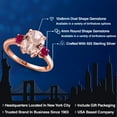 thumbnail image 2 of Gem Stone King 2.82 Ct Peach Nano Morganite Red Created Ruby 18K Rose Gold Plated Silver Ring, 2 of 6