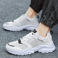 thumbnail image 2 of Sports Shoes for Men Breathable Mesh Sneakers Fashion Thick-Soled Running Shoes Versatile So𝗅id Color Workout Shoes Casual 𝖫a𝖼e Up Athlet𝗂c Shoes Comfortable Anti-S𝗅ip Outdoor Shoes, 2 of 9
