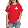 thumbnail image 2 of Zpanxa T-Shirts pour Tout-Petites Fille Imprimé Feuille d'Érable Manches Courtes Col Rond Haut Décontracté en Coton 7 Ans, 2 of 6