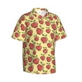 thumbnail image 2 of Uemuo Apple Printed Regular Fit Short Sleeve Casual Hawaiian Shirt for Men,Aloha shirt,Tropical shirt,Floral print shirt,Vacation Beach shirt-X-Large, 2 of 9