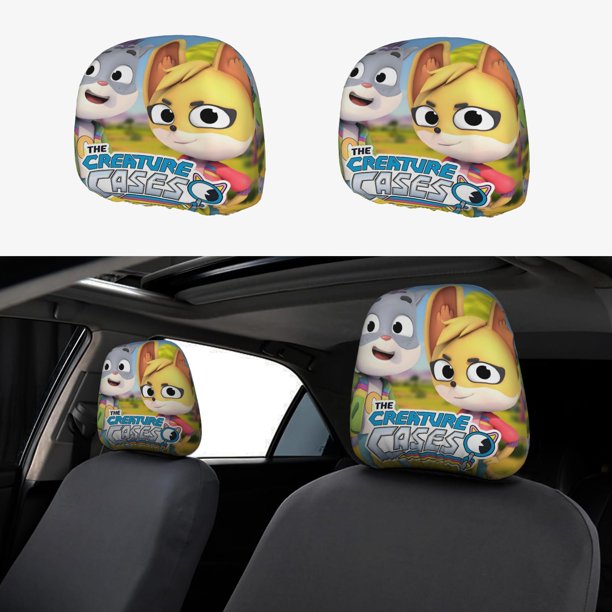 The Creature Cases Funda Protectora Universal para Reposacabezas de Coche, Funda Elástica para Reposacabezas de Asiento de Auto, Funda de Tela Antipolvo, Accesorios de Interior 2 Piezas