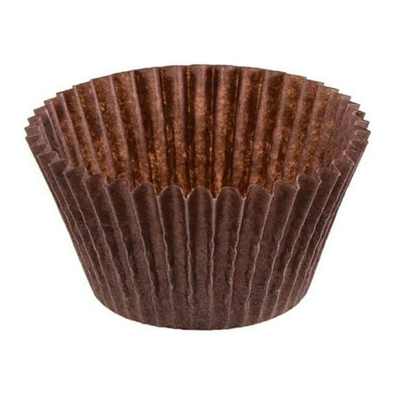 Novacart Brown Disposable Paper Baking Cup, 2" Bottom x 1-1/4" High - Pack of 485