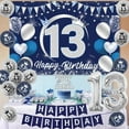 thumbnail image 2 of Navy Blue Silver 13th Birthday Party Decors for Boys Girls Official 13 Happy 13th Birthday Backdrop Banner Official Its 13 I'm a Teen Cake Topper for Thirteen Years Old Teenager, 2 of 5
