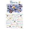 Dare To... Motivational Butterfly Poster Vintage Poster Prints Butterflies in Flight Wall Decor Butterfly Illustrations Insect Art Cool Wall Art Print Poster 12x18