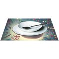 thumbnail image 3 of 6pcs Christams Sloth with Santa Hat Placemat - 12x18in - Washable Heat Crease Resistant Printed Place Mat for Kitchen Dinner Table, 3 of 7