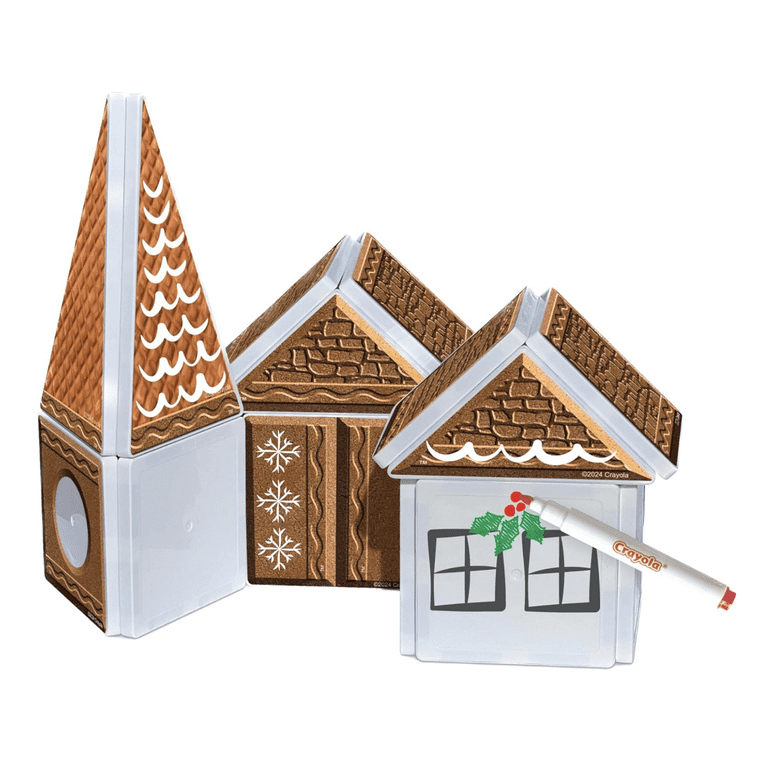 CreateOn Crayola Holiday Gingerbread House Magnetic Tiles