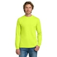 thumbnail image 3 of Gildan Heavy Cotton Men's High Visibility T-Shirt, Durable Long Sleeve Safety Green Tee, 4-Pack, L, 3 of 7