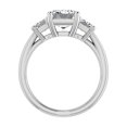 thumbnail image 2 of Oryn Jewel 2.1 Ct Emerald Cut Lab Created Diamond Engagement Wedding Ring for Women's - 14K White Gold Over Ring - 3 Stone Design - Chic Look for Her - Great for Engagement and Wedding, 2 of 6