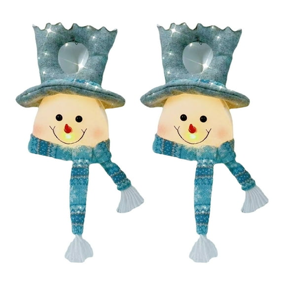 Topukaiba Christmas Lighted Snowman Battery Operated Porch Decoration With Blue Hat And Scarf Garden Decor Garden White A