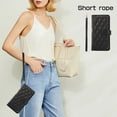 thumbnail image 6 of SaniMore for Samsung Galaxy A14 5G Buisness Case, Zipper Purse [Card Holders] Magnetic Clasp Kickstand Wrist/Crossbody Chain Lanyard PU Leather Wear-resistant Full Body Protective Wallet Shell, Black, 6 of 10