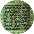 thumbnail image 1 of Ahgly Company Indoor Round Persian Turquoise Blue Traditional Area Rugs, 4' Round, 1 of 4
