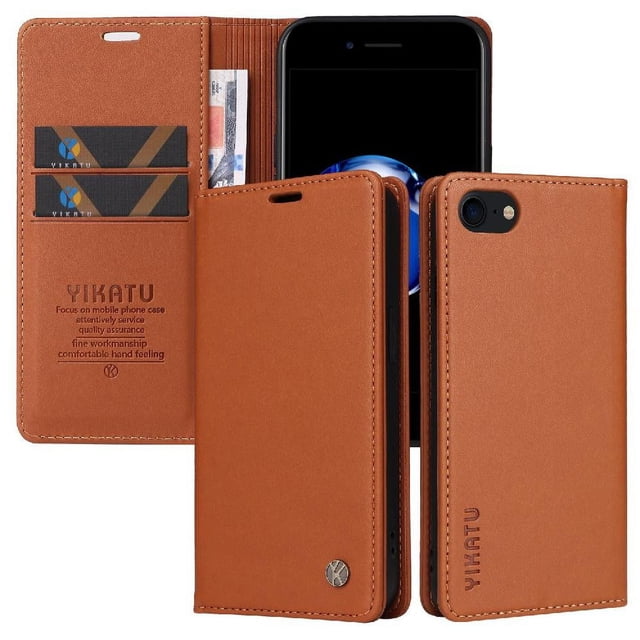 Funda para iPhone 6/6S Estuche de Cuero PU Tipo Cartera con Ranuras para Tarjetas y Cierre Magnético