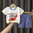 thumbnail image 2 of KPOPLK Boys Short Sleeved Shorts Suit Comfortable Breathable Fabric Fashionable Cute Cartoon Print Boy Suit,Sizes 4-5 Years, 2 of 3