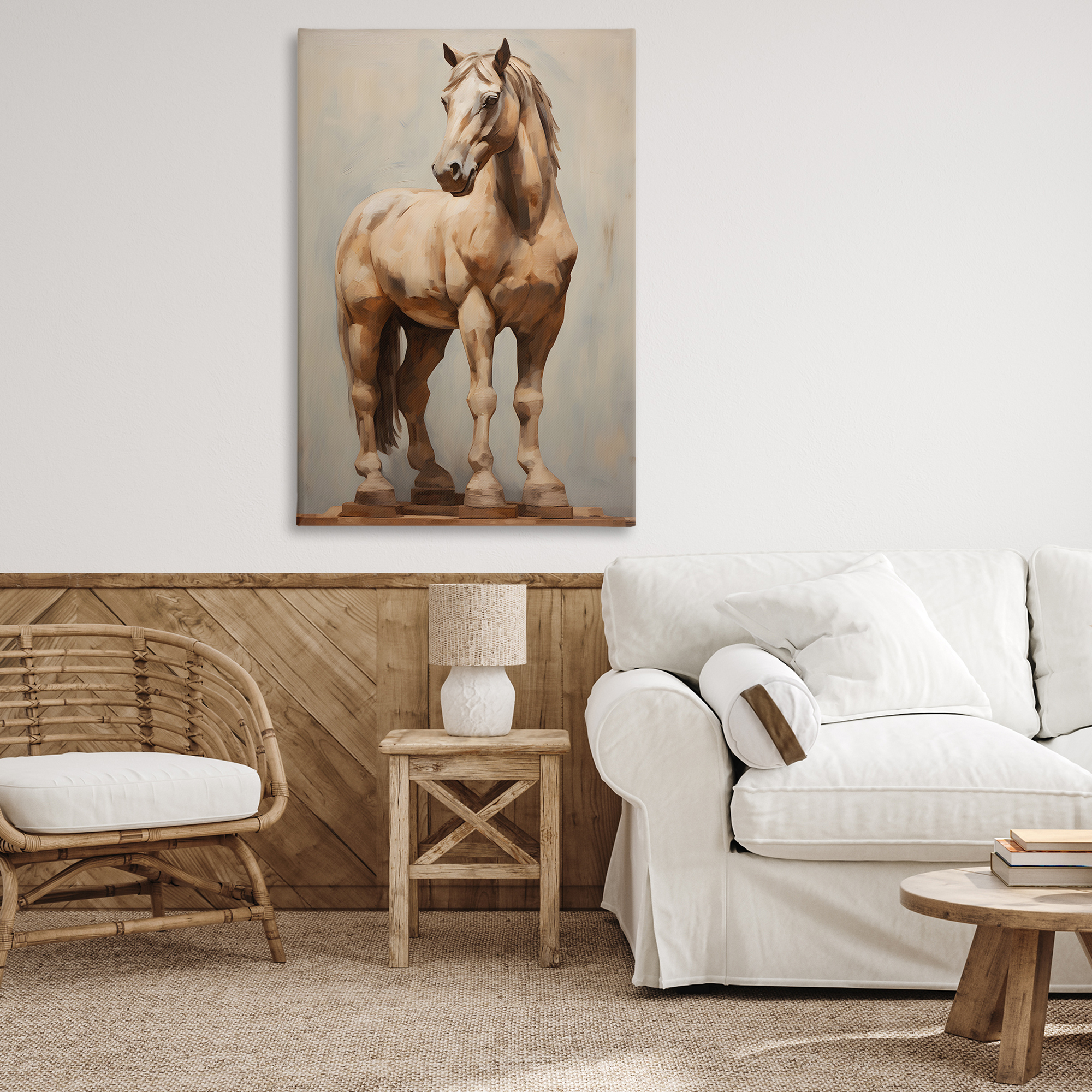 Stupell Industries Magnificent Mare Standing Animals & Insects Painting Gallery Wrapped Canvas Art Print Wall Art, 30 x 45