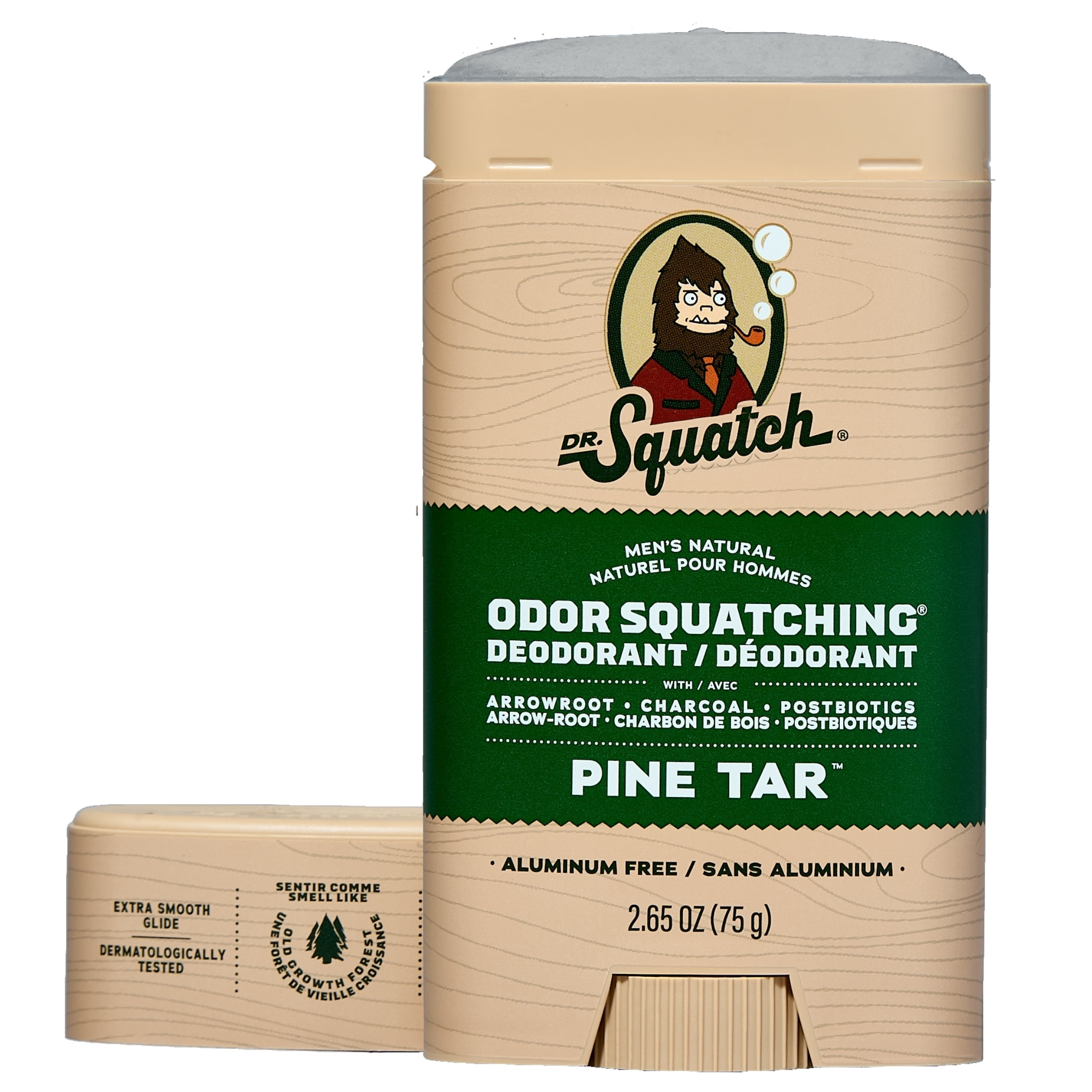 Déodorant naturel pour hommes Dr. Squatch - Anti-odeurs sans aluminium - Pine Tar - 75 g