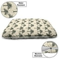 thumbnail image 3 of Palm Tree Pet Bed, Vintage Sketch Look Tropical Trees Repetitive Hand Drawn Illustration, Resistant Pad for Dogs and Cats Cushion with Removable Cover, 24" x 39", Eggshell and Evergreen, by Ambesonne, 3 of 4