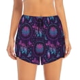 thumbnail image 2 of Salouo Purple Dreamcatcher1 Print Women's 2 in 1 Running Shorts Double-Layer Shorts Athletic Workout Gym Yoga Shorts Running Shorts for Women-Medium, 2 of 7