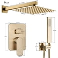 thumbnail image 3 of Brushed Gold Shower Faucet Set 12"Rainfall Head System With Valve kit Wall Mount, 3 of 18