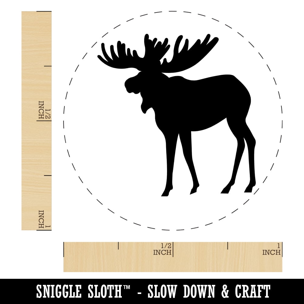 Moose Solid Self-Inking Rubber Stamp Ink Stamper - Red Ink - Medium 1 Inch