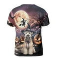 thumbnail image 2 of Spooky Halloween Night Witch Soft Coated Wheaten Terrier Glowing Pumpkins All Over Print 3D Shirt Unisex Merch Wheatie Dog Lover - 12015, 2 of 6