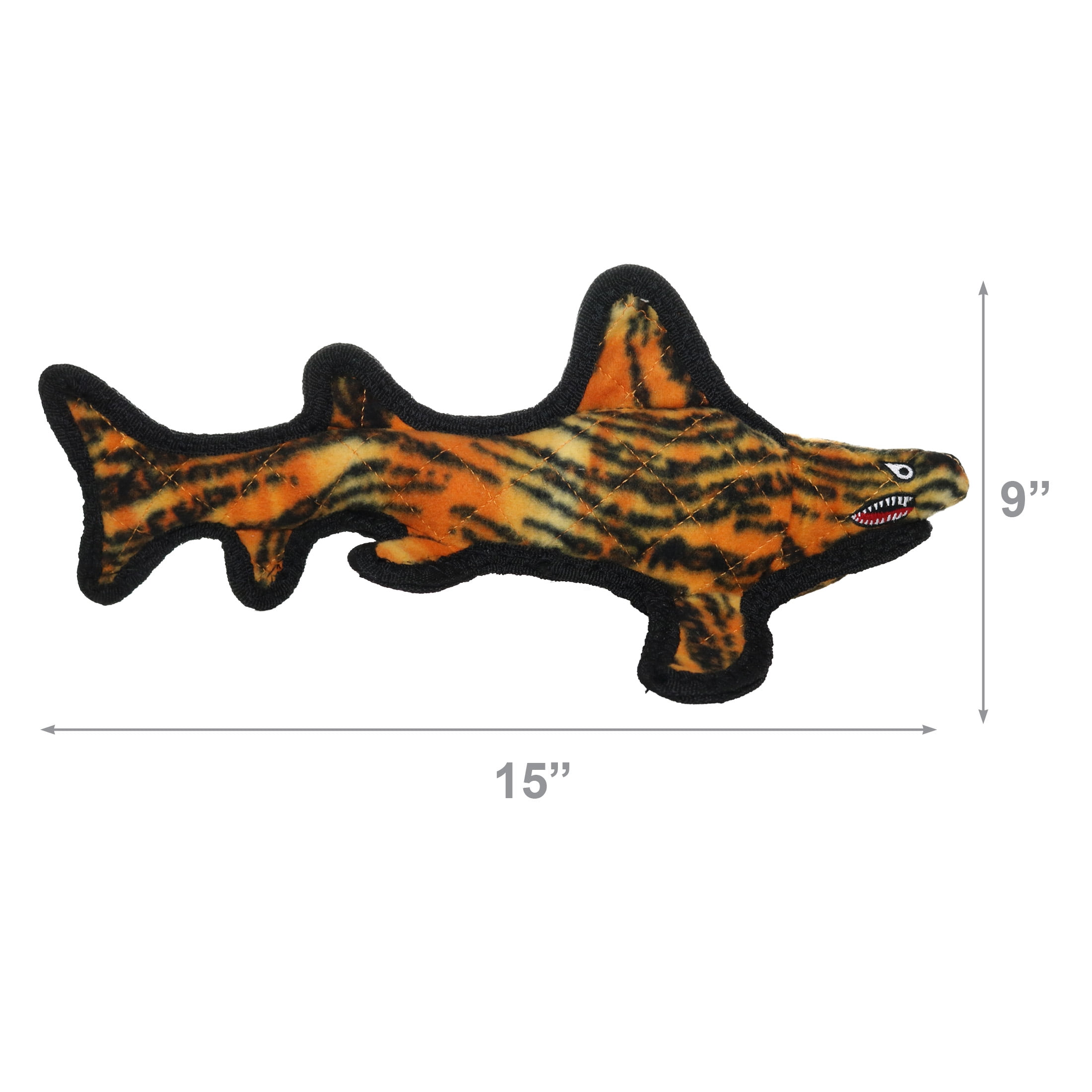 Tuffy Ocean Creature Tiger Shark Durable Plush Squeaky Dog Toy