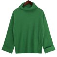 thumbnail image 6 of JINMGG 2024 Fall Winter Plus Size Sweaters for Women Clearance,Women Fashion Solid Color High Neck Long Sleeve Knitted Sweater Loose, 6 of 9