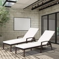 thumbnail image 3 of Tumbona Costway en Ratán regulable para Patio con Cojín Blanco 193 x 61 x 36-96 cm, 3 of 8