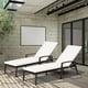 thumbnail image 3 of Tumbona Costway en Ratán regulable para Patio con Cojín Blanco 193 x 61 x 36-96 cm, 3 of 8