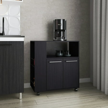 Kitchen Cart: Microwave Shelf & Plentiful Open Storage Option - Rectangular Shape For A Stylish Setup Spacious Design Well-organized