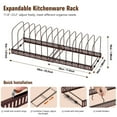 thumbnail image 3 of Housolution Cutting Board Organizer Rack, Expandable Baking Tray and Cookie Sheet Organizer with 14 Adjustable Dividers, Pot and Pan Organizer Rack for Cabinet, Bronze, 3 of 7