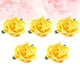 thumbnail image 4 of EeaseMX 5 broches de flores de tela de 10 cm para novia, con forma de rosa realista, para el pelo, para vestido de boda (amarillo), 4 of 8
