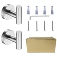 thumbnail image 6 of Towel Coat Hook Matte Black SUS304 Stainless Steel Bathroom Clothes Cabinet Closet Sponges Robe Hook Wall Mounted Round Kitchen Heavy Duty Door Hanger 2 Packs, 6 of 7