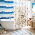 thumbnail image 5 of No Hook Shower Curtain with Built-in Rings - Happy Easter Washable Waterproof Fabric Bathroom Curtains for Hotel,Rentals, Stall 54 X 78 Inch , Bow Bunny Brown Polka Dots, 5 of 9