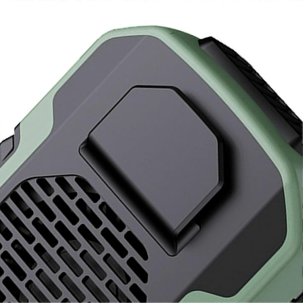 Wearable Cooler Fan 3 Speeds Adjustment Waist Clip Neck Hanging USB Rechargeable Cooling Fan for Outdoor Travel Work Green
